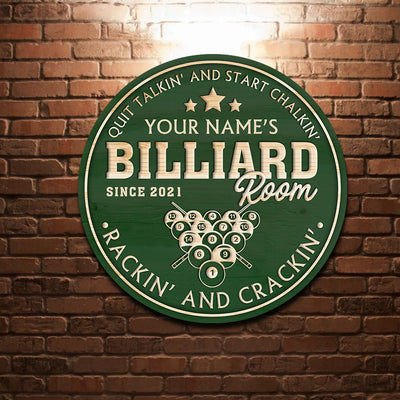 89Customized Rackin' and Crackin' Billiard room Customized Wood Sign