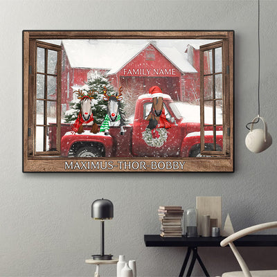 89Customized Merry Christmas Happy Barn Horses Personalized Poster
