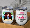 89Customized I Know I Drive Like A Girl Try To Keep Up Personalized Wine Tumbler