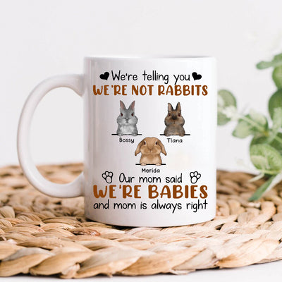 89Customized My mom said I'm a baby Rabbit Lovers Personalized Mug