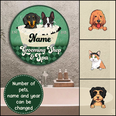 89Customized Dogs And Cats Grooming Shop & Spa Personalized Wood Sign