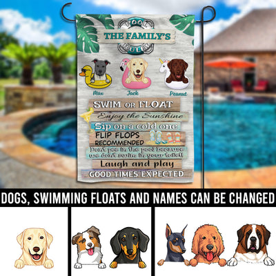 89Customized Dogs' Pool Rules Funny Personalized Flag