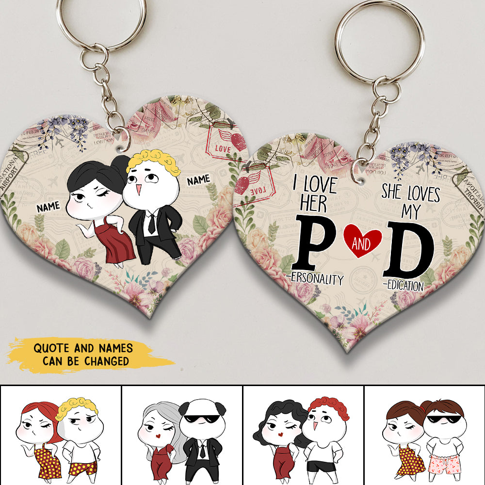 89Customize Funny Couple Personalized Keychain