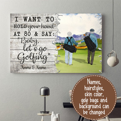 89Customized Baby Let's Go Golfing Old Couple Poster