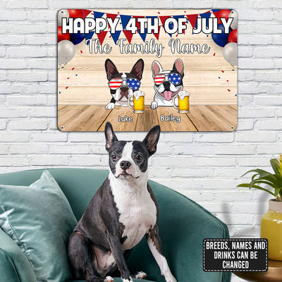 89Customized Happy 4th Of July Dogs Personalized Printed Metal Sign