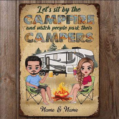 89 Customeized Making memories one campsite at a time Doll Camping Couple Ver.1 Personalized Metal Sign
