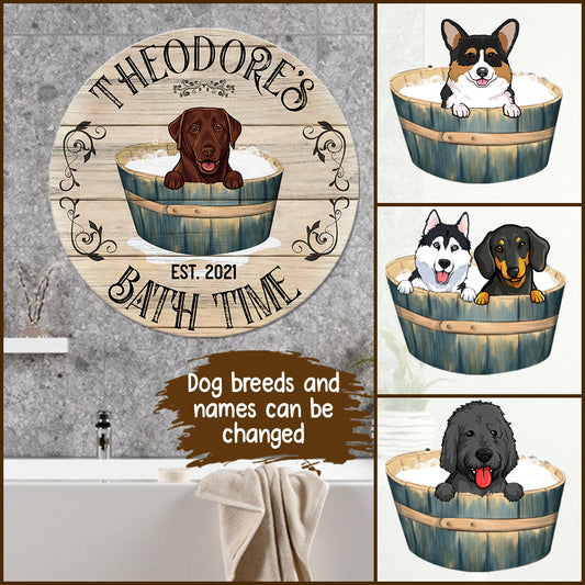 89Customized Dog's Bath Time Personalized Wood Sign