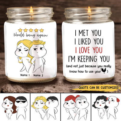 89Customized I love you with all my blah blah Ver 2 Funny Couple Personalized Candle