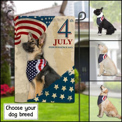 89Customized 4th July Independence day Dog Customized Garden Flag