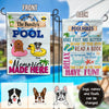89Customized Dogs Pool Rules Personalized 2 Sided Flag