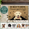 89Customized My Dogs Know You Are Here Personalized Doormat
