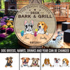 89Customized Dogs Deck Bark & Grill Funny Personalized Wood Sign