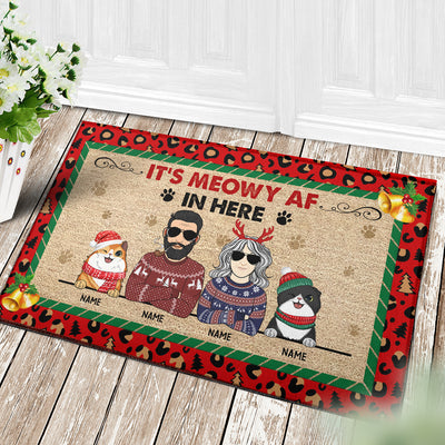 89Customized It's Meowy AF In Here Personalized Doormat