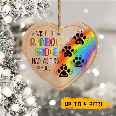 89Customized Wish the rainbow bridge had visiting hours angels pet personalized ornament