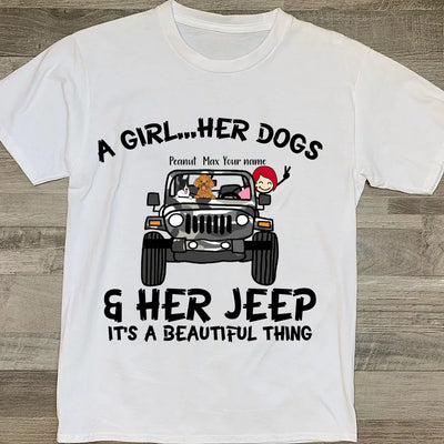 89Customized Personalized Shirt Jeep Girl Dog It's A Beautiful Thing