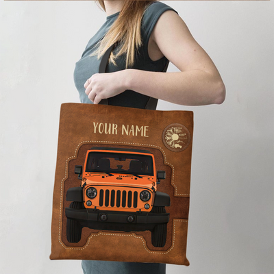 89Customized 3D leather Jeep Girl Customized Tote Bag