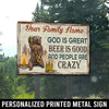 89Customized Personalized Printed Metal Sign Camping God Is Great Beer Is Good