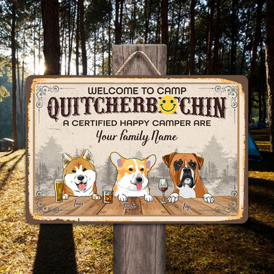 89Customized Personalized Printed Metal Sign Camping Welcome To Camp Dog
