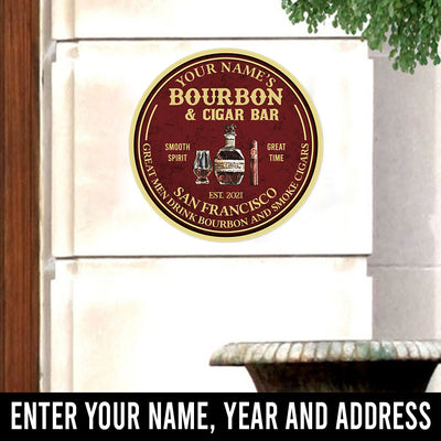 89Customized Great men drink bourbon personalized wood sign 2