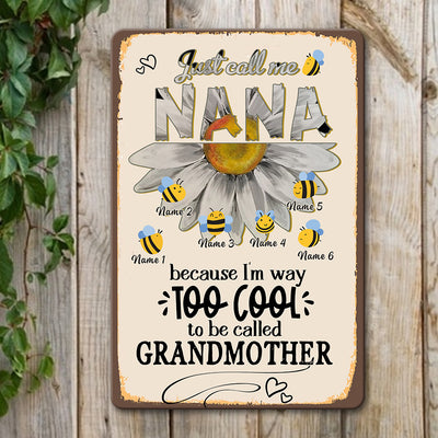 89Customized Personalized Printed Metal Sign Family Just Call Me Nana Daisy Vintage