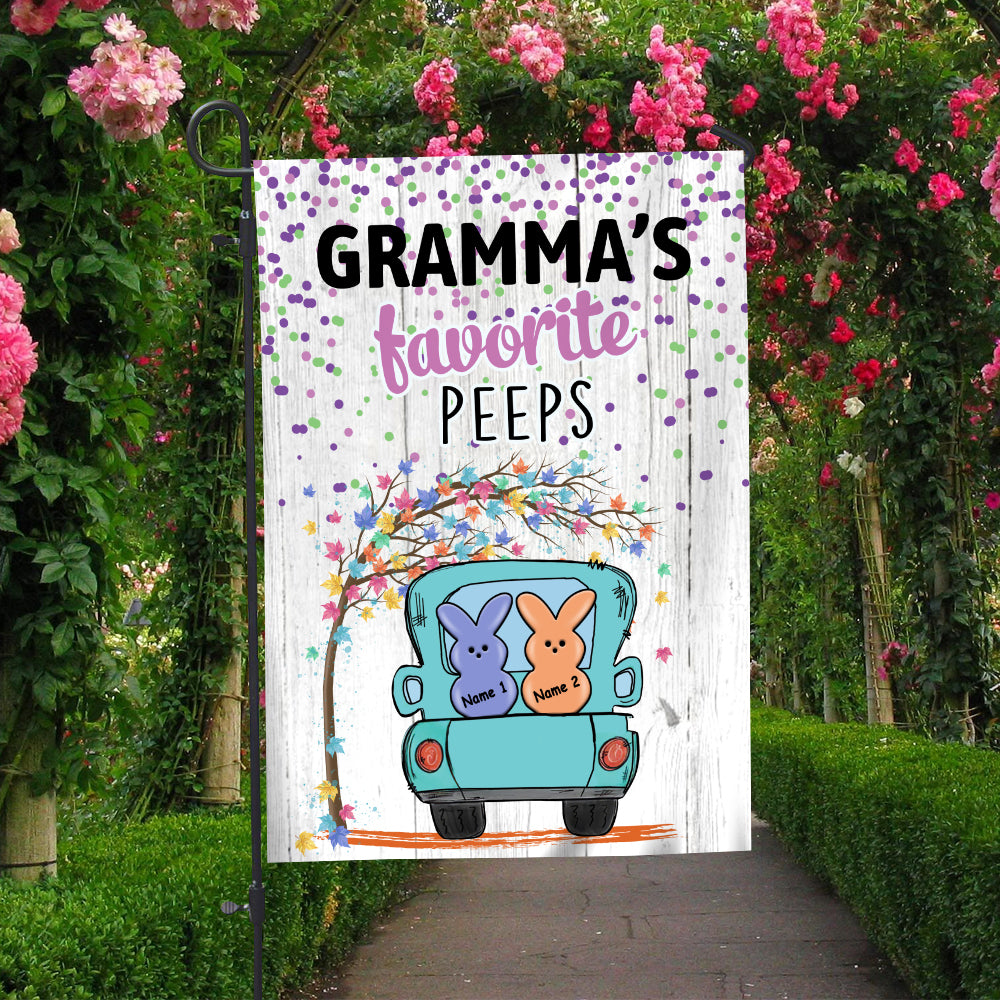 89Customized Family Personalized Flag Grandma's Favorite Peeps Happy Easter