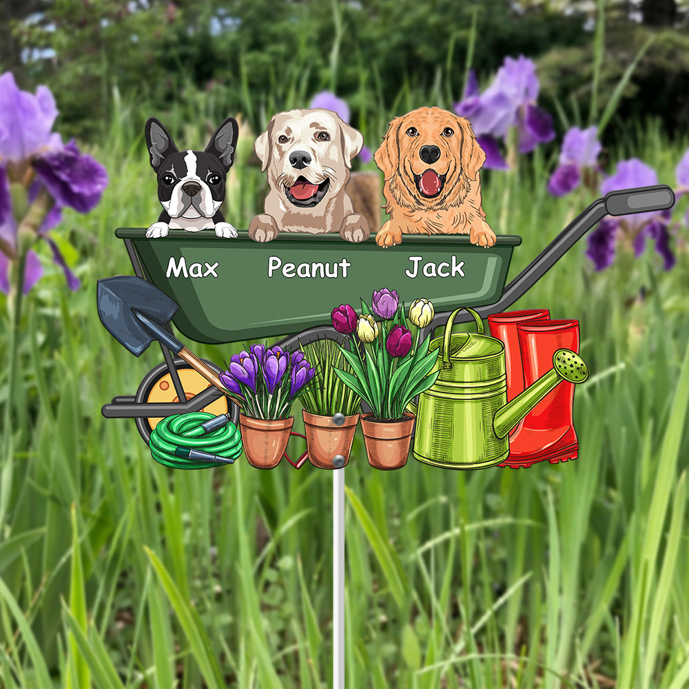 89Customized Gardening With Dogs Metal Garden Art
