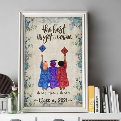 89Customized Personalized Poster Vintage 3 Best Friends Graduation