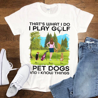 89Customized Golf woman with dog Customized Shirt