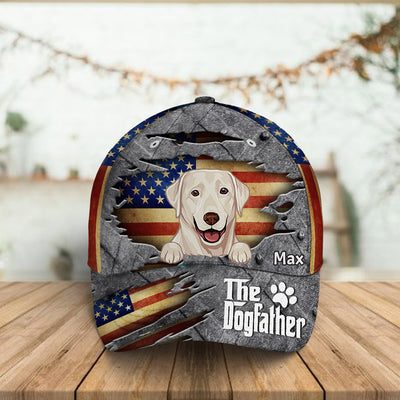 89Customized Personalized Full Print Cap Family American Flag The Dogfather