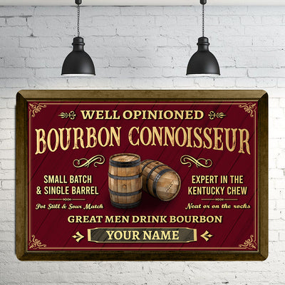 89Customized Bourbon connoisseur Printed Metal Sign