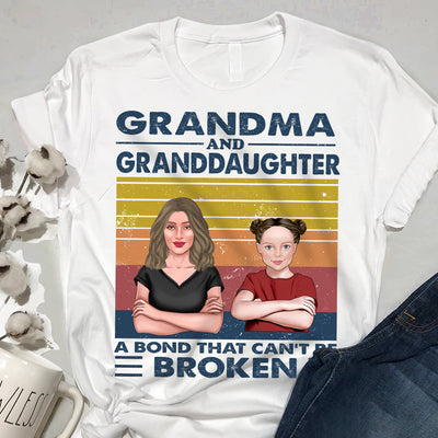 89Customized Grandma and Grandson a bond that can’t be broken Tshirt