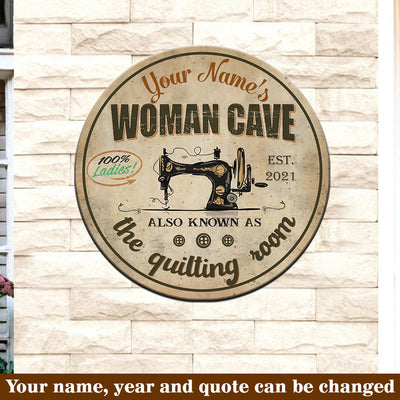 89Customized Quilting room woman cave personalized wood sign
