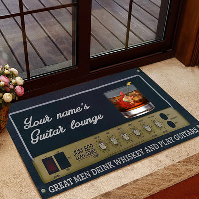 89Customized guitar lounge great men/women drink whiskey and play guitars personalized doormat