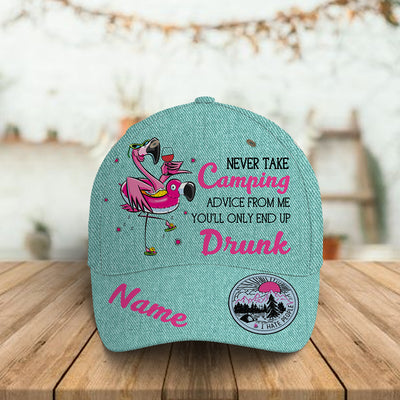 89Customized Personalized Cap Camping Flamingo Drinking Advice I Hate People