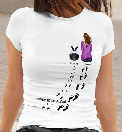 89Customized Never walk alone Rabbit Lovers Personalized Shirt