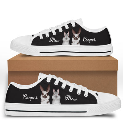 89Customized Bunny Lovers Personalized White Low Top Shoes