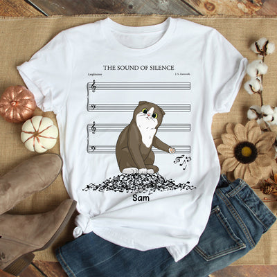 89Customized The sound of silence funny cat personalized shirt