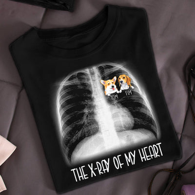 89Customized The X-Ray Of My Heart Personalized T-Shirt For Dog Lovers