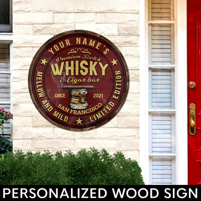 89Customized Scotch whisky & cigar Bar Customized Wood Sign