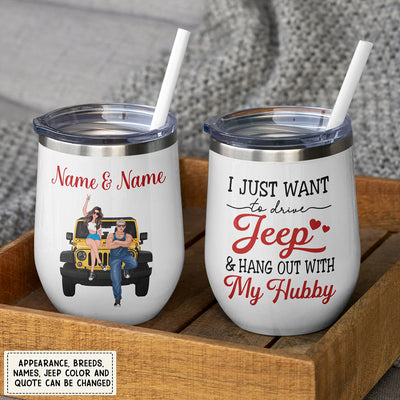 89Customized Just A Girl Who Loves Jeep And Her Hubby Personalized Tumbler