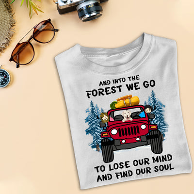 89Customized Personalized Shirt Camping Jeep Dog Girl And Into The Forest