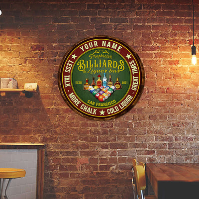 89Customized Billiard & Liquor Bar Customized Wood Sign