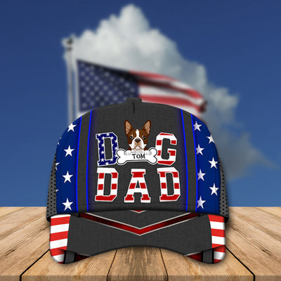 89Customized Dog dad American flag personalized classic cap