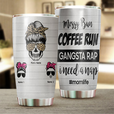 89Customized Messy bun coffe run personalized tumbler