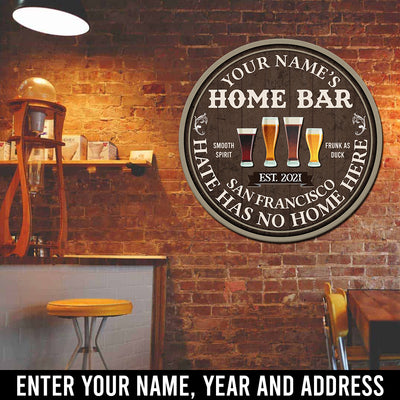 89Customized Hate has no home here beer bar personalized wood sign