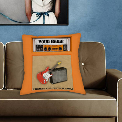 89Customized 3D Orange amp guitar personalized pillow