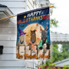 89Customized Horses Happy HalloThanksMas Personalized Garden Flag