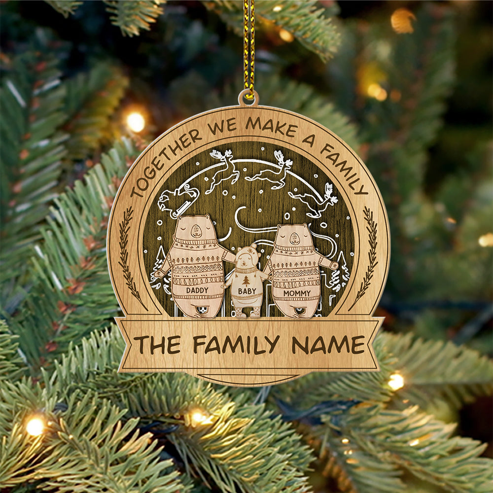89Customized Bear Family Christmas Personalized Ornament