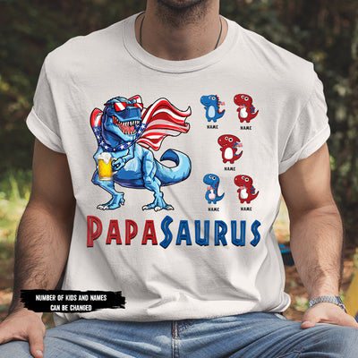 89Customized Daddysaurus 4th of July personalized shirt