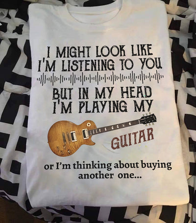 89Customized In my head i'm playing guitar personalized shirt